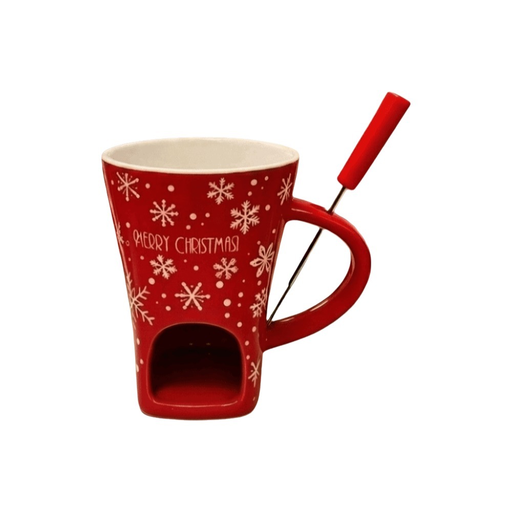 Fondue Pot Ceramic - Ceramic Chocolate Melting Cup With Fork