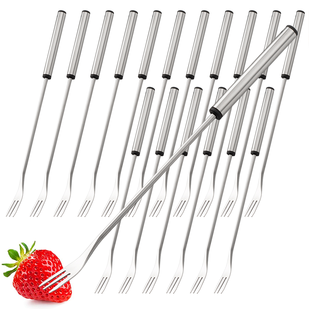 Fondue Pot Ceramic - 6/12/18Pcs Silver Stainless Steel Fondue Fork
