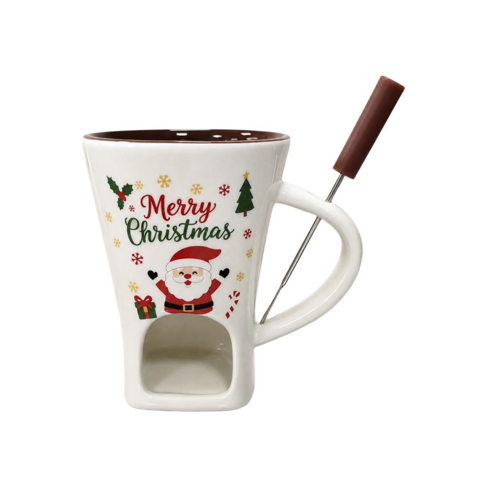 Fondue Pot Ceramic - Ceramic Chocolate Melting Cup With Fork