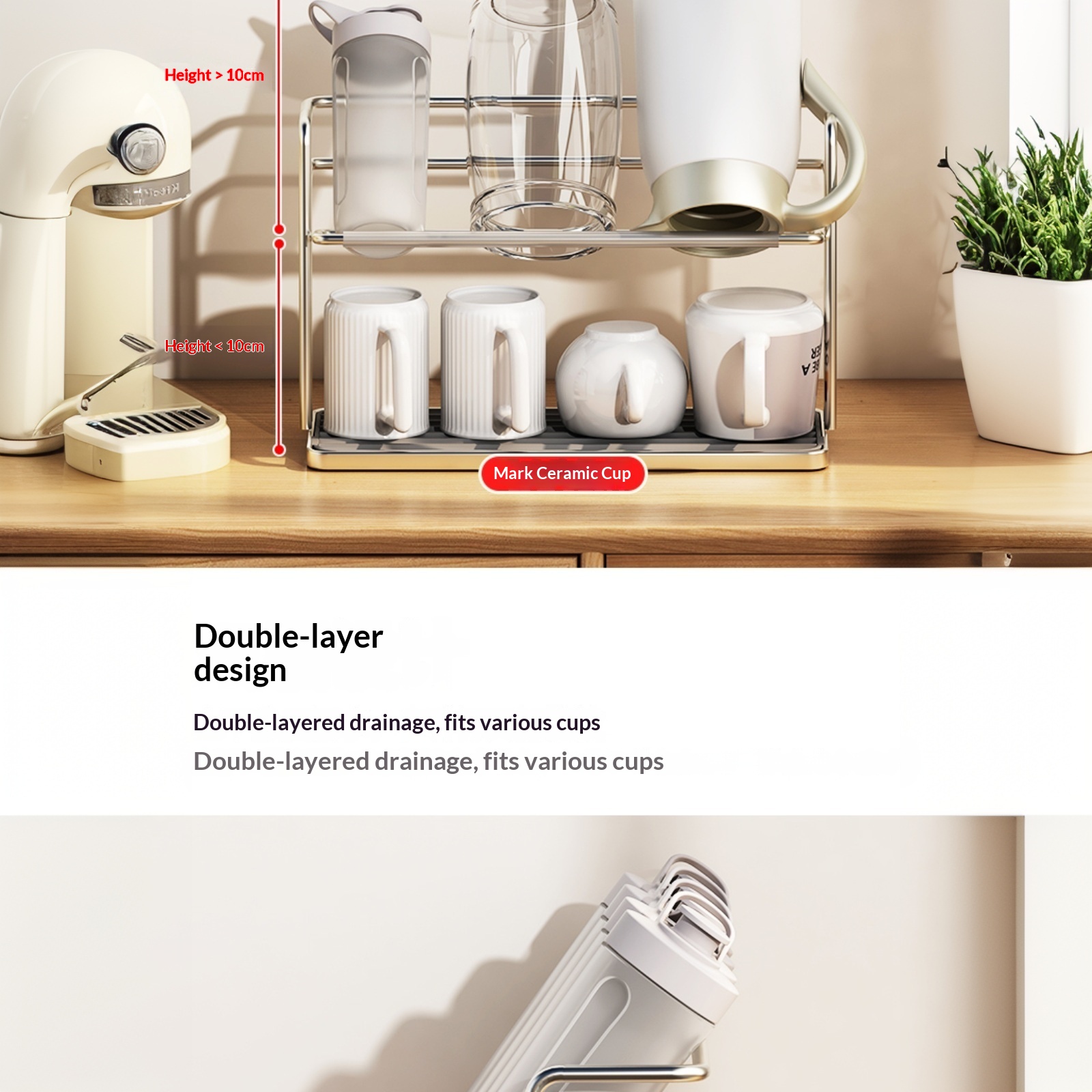 Cup Storage Rack Indoor Living - Home Cooking Delivery ulasan dan harga