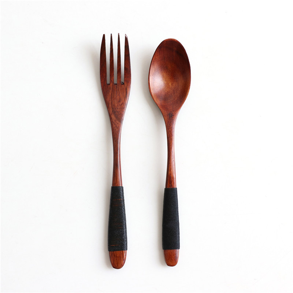 Natural Wooden Spoon & Fork Di - Home Cooking Delivery ulasan dan harga