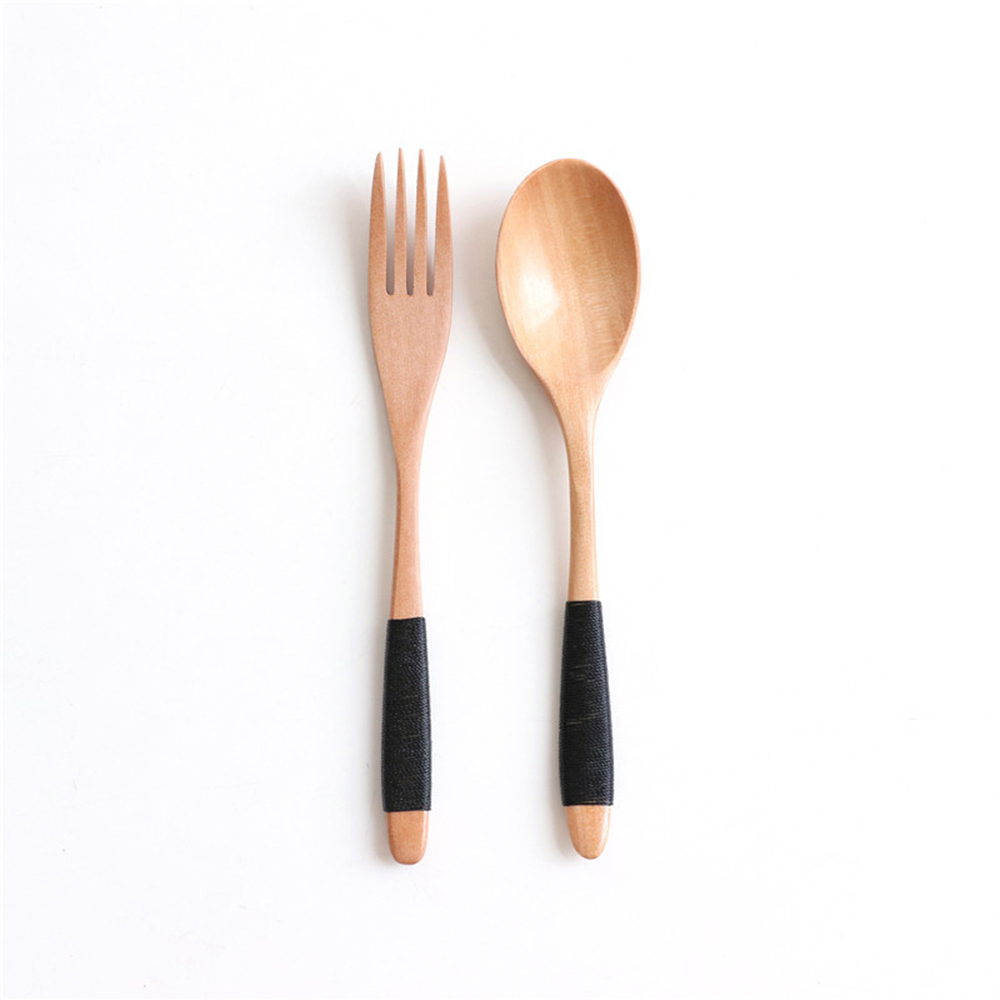 Natural Wooden Spoon & Fork Di - Home Cooking Delivery ulasan dan harga