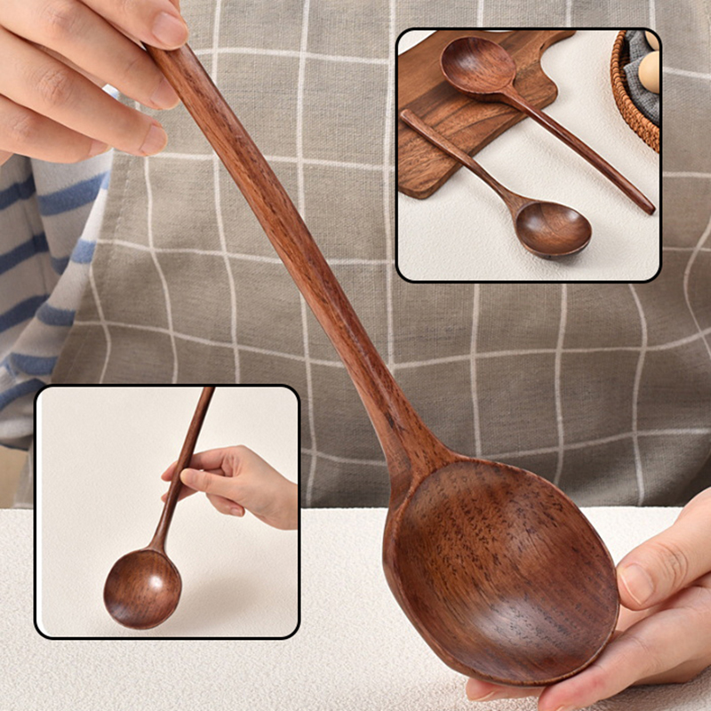Long Handle Ramen Wooden Spoon - Home Cooking Delivery ulasan dan harga
