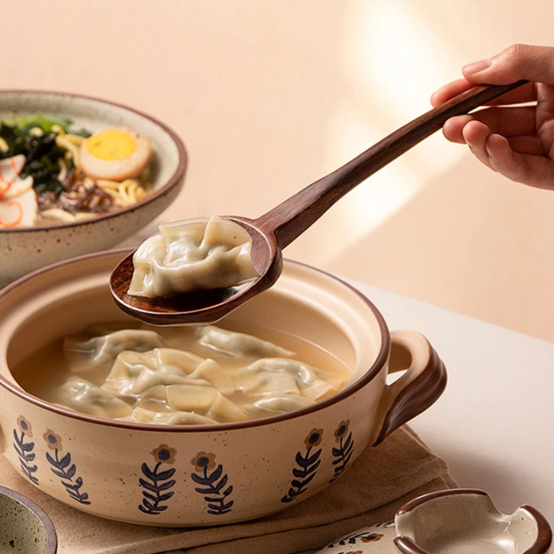 Long Handle Ramen Wooden Spoon - Home Cooking Delivery ulasan dan harga