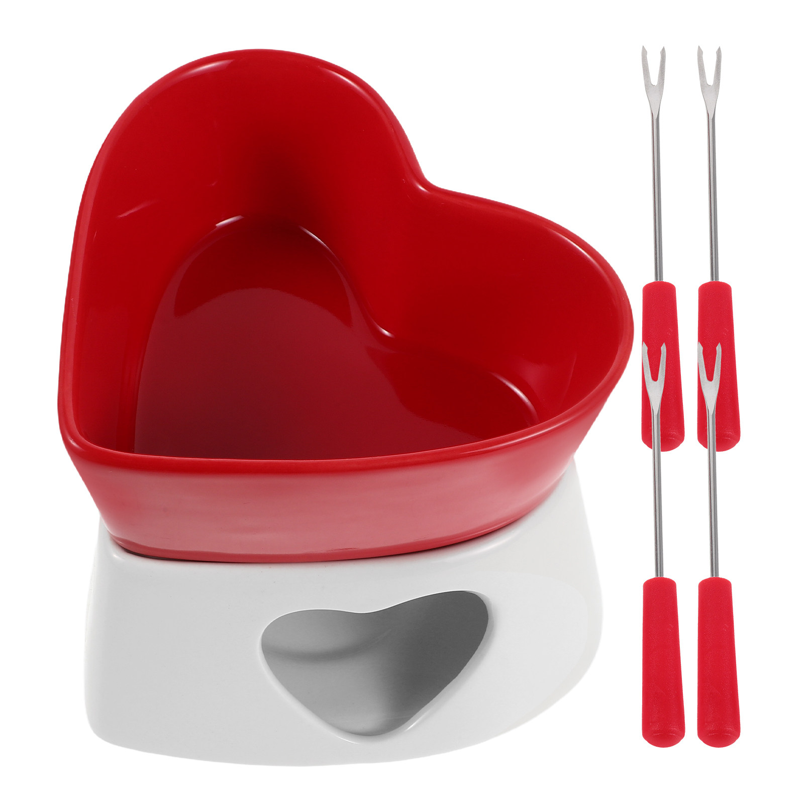 1Set Mini Heart Shaped Ceramic - Fondue Pot Ceramic ulasan dan harga