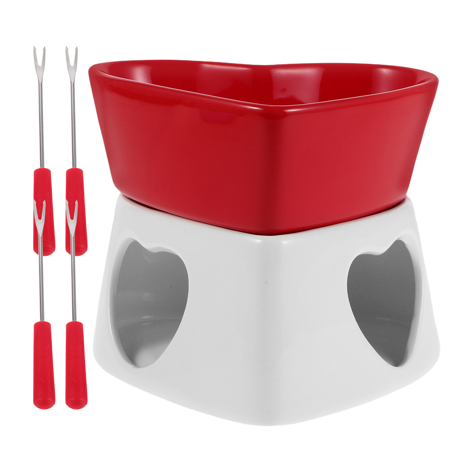 1Set Mini Heart Shaped Ceramic - Fondue Pot Ceramic ulasan dan harga