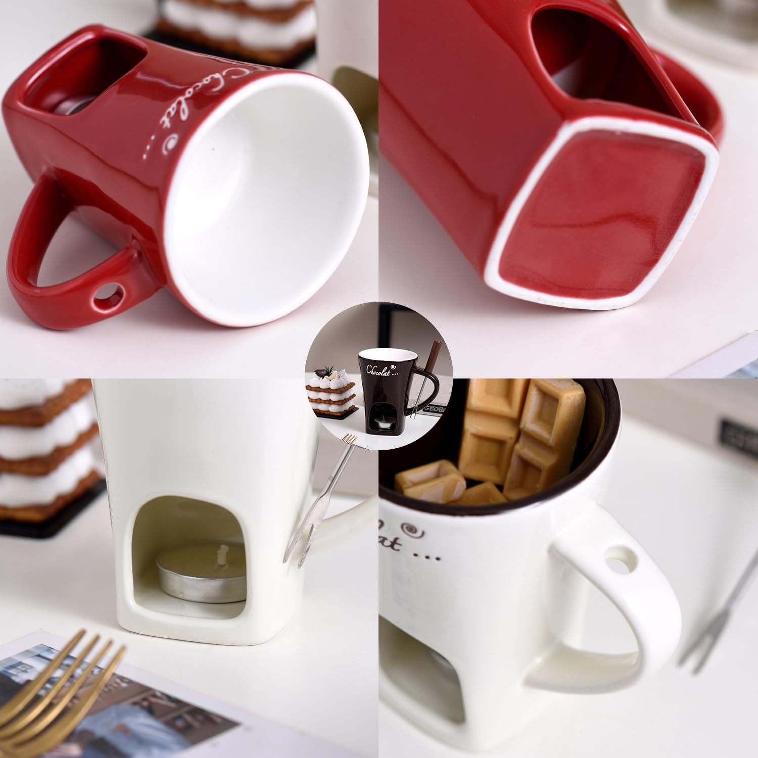 Ceramic Chocolate Fondue Mug C - Fondue Pot Ceramic ulasan dan harga